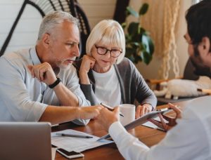 Clients reviewing a Retirement Plan